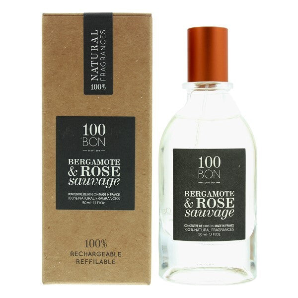 100BON Bergamote & Rose Sauvage Refillable Eau de Parfum 50ml | Natural, Vegan & Eco-Friendly Perfume