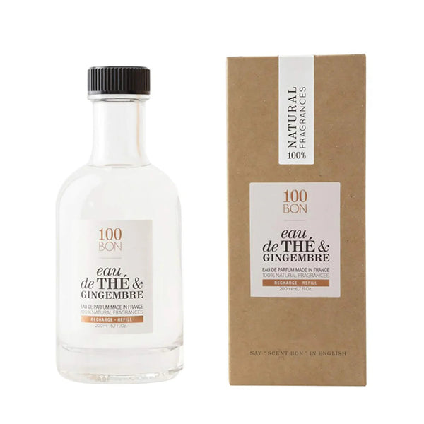 100BON Eau de Thé et Gingembre Eau de Parfum 200ml Refill | Energizing, Citrus & Spicy Unisex Fragrance