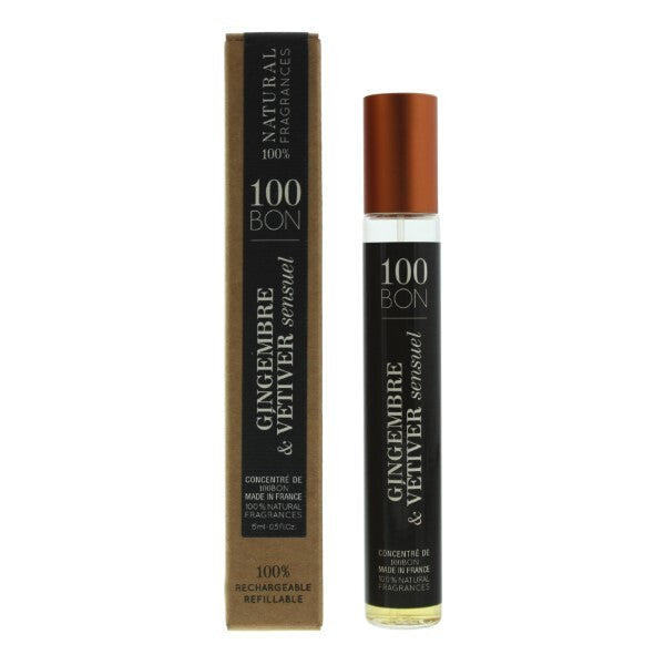 100BON Gingembre & Vétiver Sensuel Eau de Parfum Concentrate 15ml Spray | Warm, Spicy & Earthy Unisex Fragrance