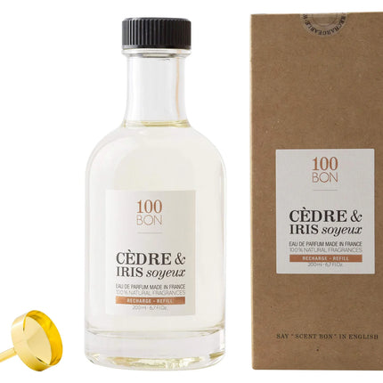 100BON Cèdre & Iris Soyeux Eau de Parfum 200ml Refill | Luxurious, Woody & Floral Unisex Fragrance