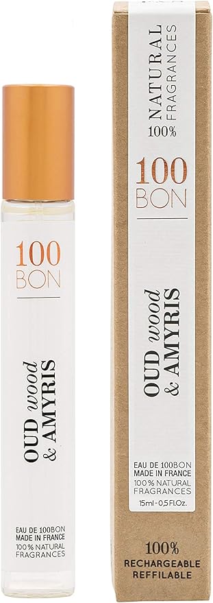 100BON Oud Wood & Amyris Refillable Eau de Parfum 15ml Spray | Exotic, Warm & Woody Unisex Fragrance