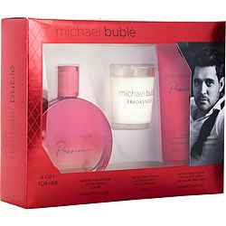 Michael Buble Passion By Michael Buble Eau De Parfum Spray 3.4 Oz & Body Lotion 3.4 Oz & Candle