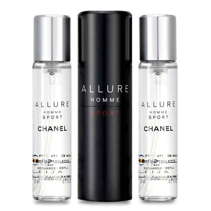 Allure Homme Sport Eau De Toilette Travel Spray (with Two Refills) - 3x20ml/0.7oz