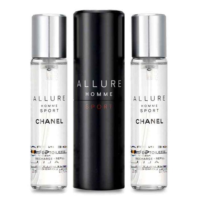 Allure Homme Sport Eau De Toilette Travel Spray (with Two Refills) - 3x20ml/0.7oz