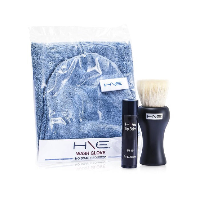 H\e Minerals Kit: Lip Balm Spf 15 + Facial Brush + Wash Glove + Bag - 3pcs+1bag Jane Iredale