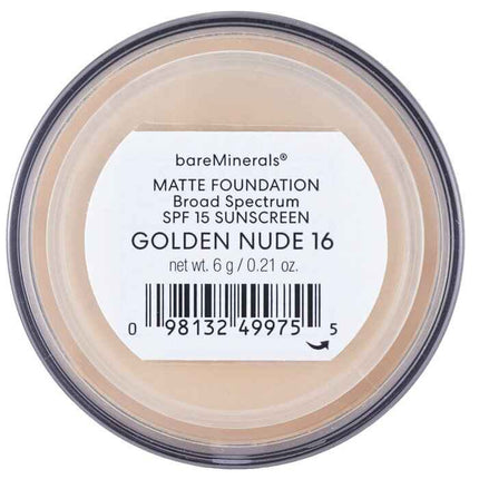 Bareminerals Matte Foundation Broad Spectrum Spf15 - Golden Nude - 6g/0.21oz