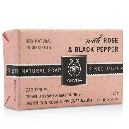 Natural Soap With Rose & Black Pepper - 125g/4.41oz