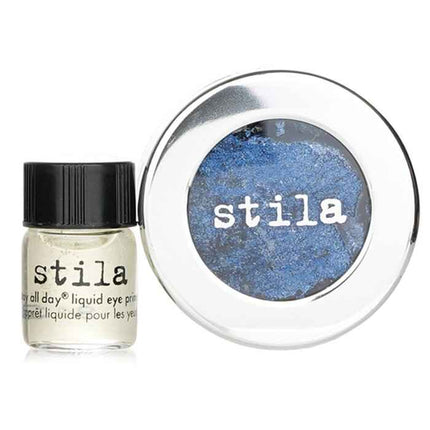 Magnificent Metals Foil Finish Eye Shadow With Mini Stay All Day Liquid Eye Primer - Metallic Cobalt - 2pcs