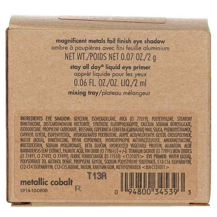 Magnificent Metals Foil Finish Eye Shadow With Mini Stay All Day Liquid Eye Primer - Metallic Cobalt - 2pcs