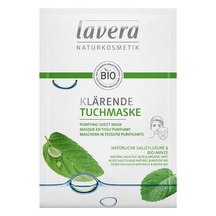 Sheet Mask - Purifying (with Natural Salicylic Acid & Organic Mint) - 1sheet Lavera