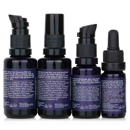 & Edible Beauty On The Fly Travel Mini Kit: Cleansing Milk 15ml+ Toner Mist 30ml+ Ageless Serum 10ml+ Hydrating Lotion 15ml - 4pcs