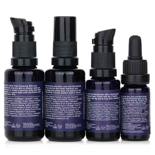 & Edible Beauty On The Fly Travel Mini Kit: Cleansing Milk 15ml+ Toner Mist 30ml+ Ageless Serum 10ml+ Hydrating Lotion 15ml - 4pcs