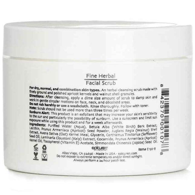 Fine Herbal Facial Scrub - For Dry, Normal & Combination Skin Types (salon Size) - 236ml/8oz