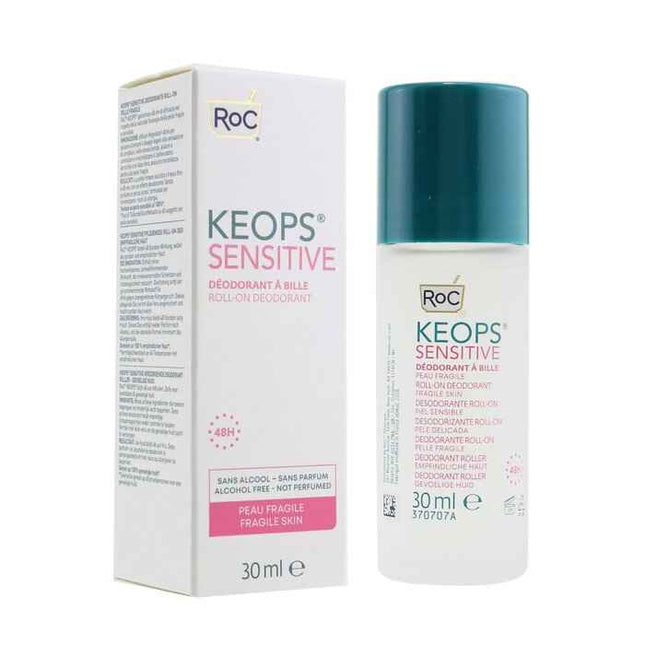 Keops Sensitive Roll-on Deodorant 48h - Alcohol Free & Not Perfumed (fragile Skin) - 30ml/1oz