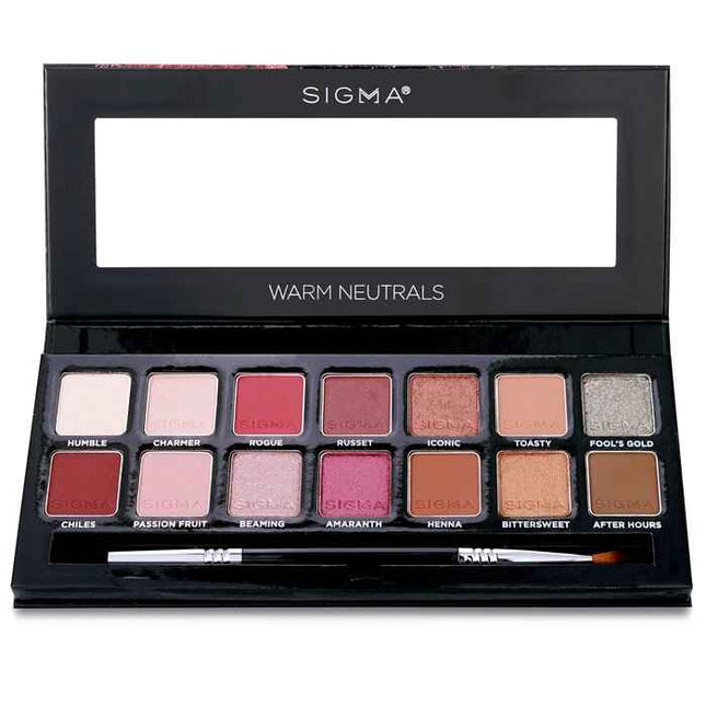 Warm Neutrals Eyeshadow Palette (14x Eyeshadow + 1x Dual Ended Brush) - 19.04g/0.67oz
