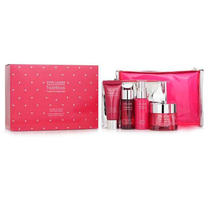 Nutritious Super-pomegranate Nourish All Night Set: Night Creme+ Milky Lotion+ Lotion Intense Moist+ Cleansing Form... - 4pcs+2bags Estee Lauder