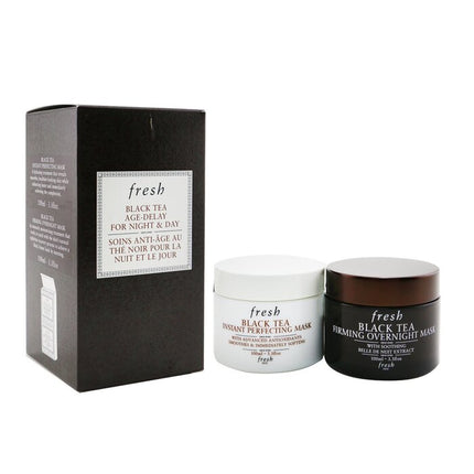 Black Tea Age-delay For Night & Day Set: Black Tea Instant Perfecting Mask 100ml + Black Tea Firming Overnight Mask 100ml - 2x100ml/3.3oz Fresh