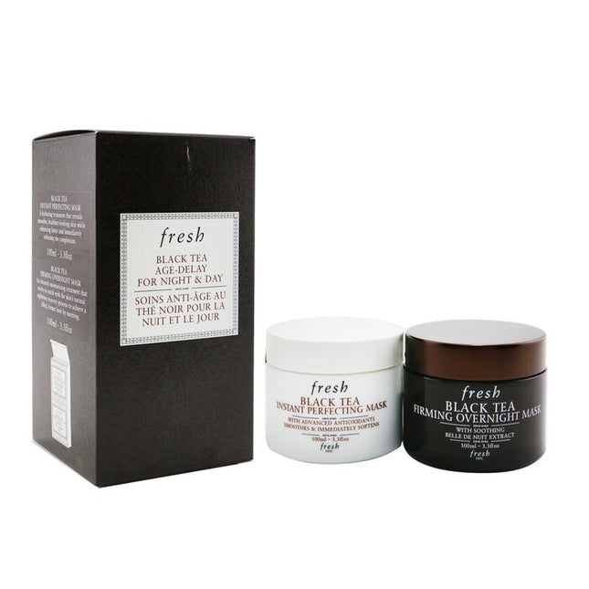 Black Tea Age-delay For Night & Day Set: Black Tea Instant Perfecting Mask 100ml + Black Tea Firming Overnight Mask 100ml - 2x100ml/3.3oz Fresh