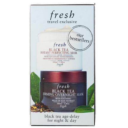 Black Tea Age-delay For Night & Day Set: Black Tea Instant Perfecting Mask 100ml + Black Tea Firming Overnight Mask 100ml - 2x100ml/3.3oz Fresh