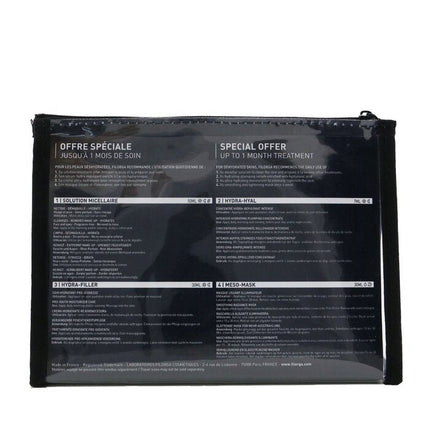 Intense Hydration Set: Micellar Solution 50ml+hydra-hyal 7ml+hydra-filler 30ml+meso Mask 30ml+bag - 4pcs+1bag Filorga