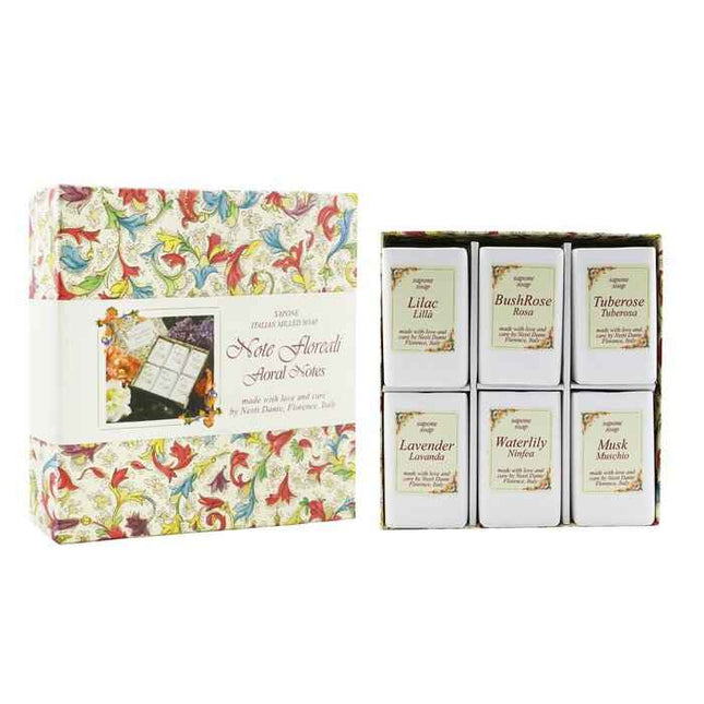 Floral Notes Soap Set: (lilac + Bushrose + Tuberose + Lavender+ Waterlily + Musk) - 6x 100g/3.5oz