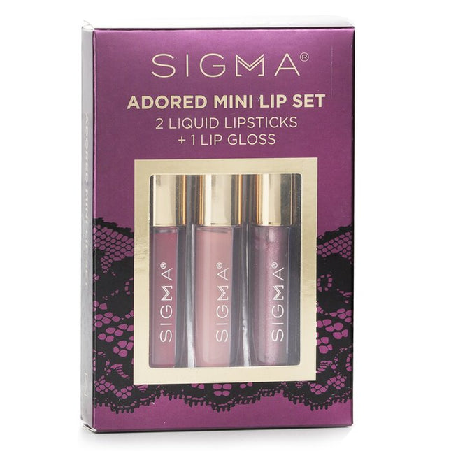 Adored Mini Lip Set (2x Liquid Lipstick + 1x Lip Gloss) - 3pcs