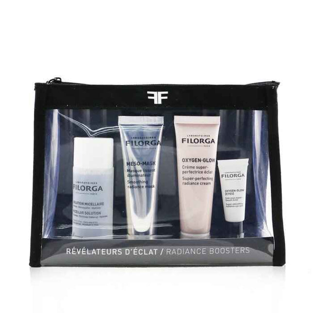 Radiance Boosters Set: Micellar Solution 50ml + Meso-mask 30ml + Oxygen-glow Cream 30ml + Oxygen-glow Eye Cream 4ml - 4pcs Filorga