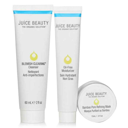 Blemish Clearing Solutions Kit : Cleanser + Moisturizer + Mask + Washcloth (unboxed) - 3pcs+1cloth Juice Beauty