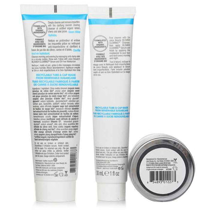 Blemish Clearing Solutions Kit : Cleanser + Moisturizer + Mask + Washcloth (unboxed) - 3pcs+1cloth Juice Beauty