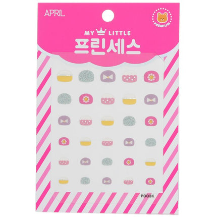 Princess Kids Nail Sticker - # P003k - 1pack April Korea