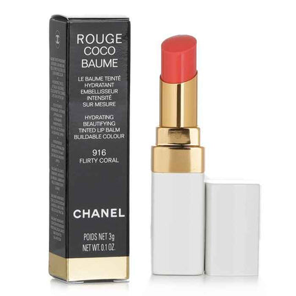 Rouge Coco Baume Hydrating Beautifying Tinted Lip Balm - # 916 Flirty Coral - 3g/0.1oz