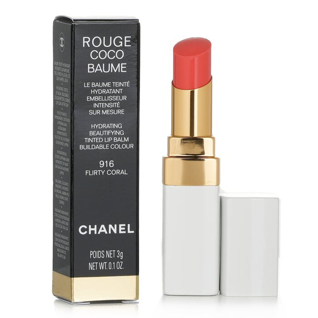 Rouge Coco Baume Hydrating Beautifying Tinted Lip Balm - # 916 Flirty Coral - 3g/0.1oz Chanel