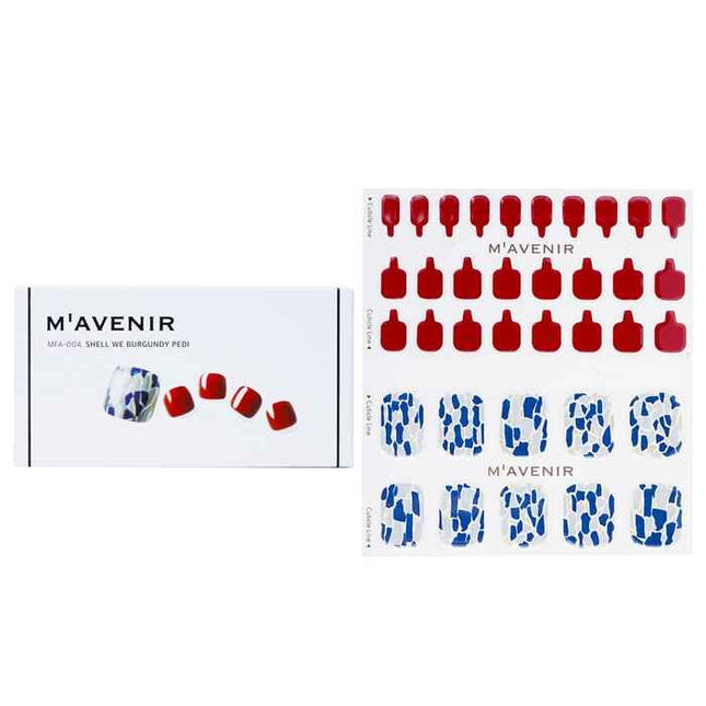 Nail Sticker (patterned) - # Shell We Burgundy Pedi - 36pcs