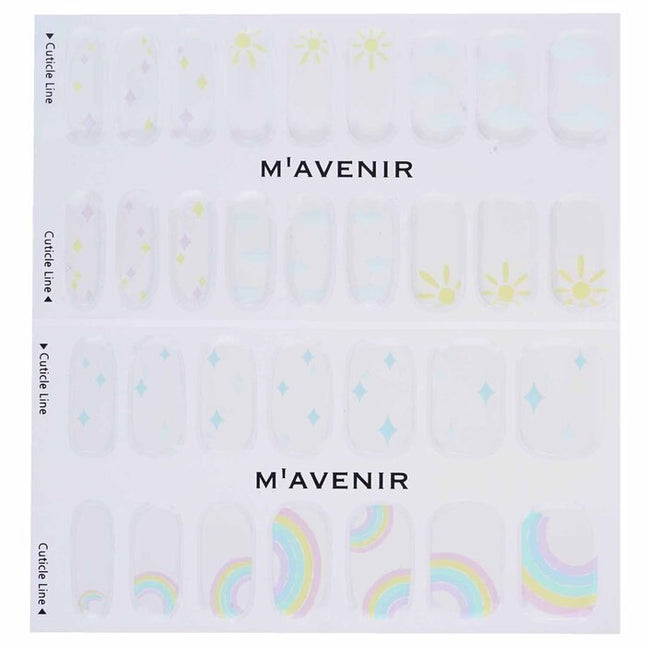 Nail Sticker (white) - # Happy Sunny Day Nail - 32pcs Mavenir