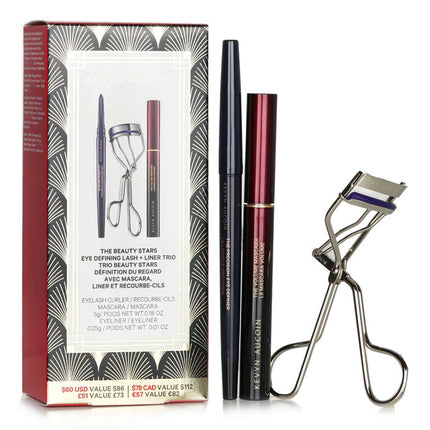 The Beauty Stars: Eye Defining Lash + Liner Trio: 1x Eyelash Curler + 1x Mascara + 1x Eyeliner - 3pcs Kevyn Aucoin