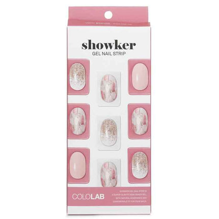 Showker Gel Nail Strip # Csa101 Bling Pink Art - 1pcs