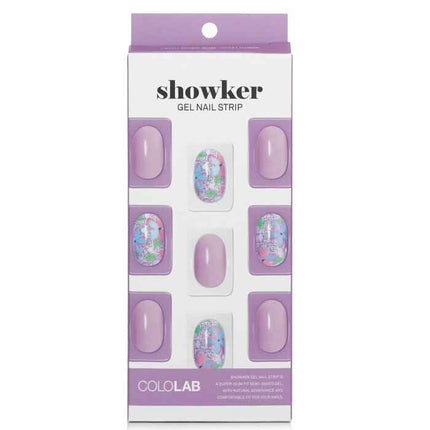 Showker Gel Nail Strip # Csa311 Violet Flower - 1pcs