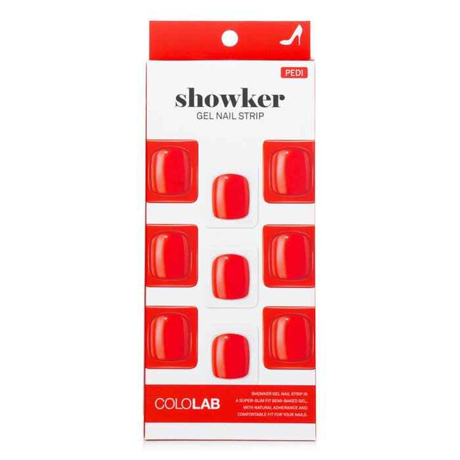 Showker Gel Nail Strip # Cpf504 Real Red - 1pcs