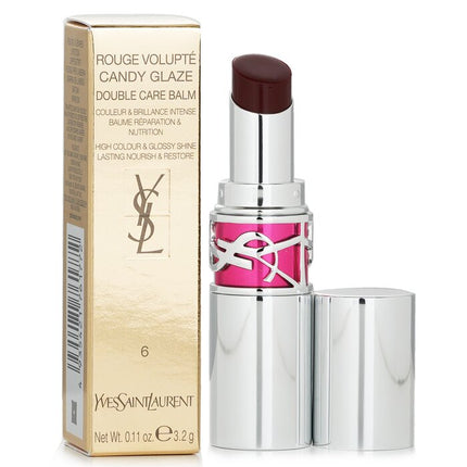 Rouge Volupte Candy Glaze Double Care Balm - # 6 Burgundy Temptation - 3.2g/0.11oz Yves Saint Laurent