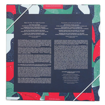 Black Tea Set: Soy Face Cleanser+kombucha F.t. Essence+instant Perfecting Mask+firming Overnight Mask - 4pcs Fresh