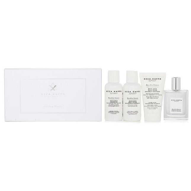 White Moss Gift Set: 1x Eau De Cologne Spray 50ml, 1x Shower Gel 100ml, 1x Body Lotion 100ml, 1x Hand Cream 75ml - 4pcs Acca Kappa