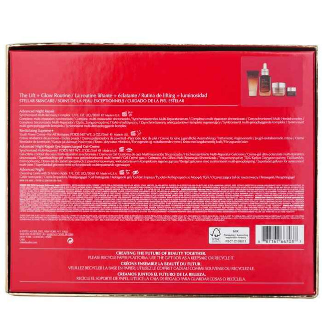 The Lift + Glow Routine Skincare Set: - 4pcs