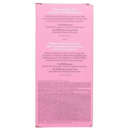 Prime & Set Pore Pack: The Porefessional Smoothing Face Primer + Super Setter Long Lasting Makeup Setting Spray - 2pcs