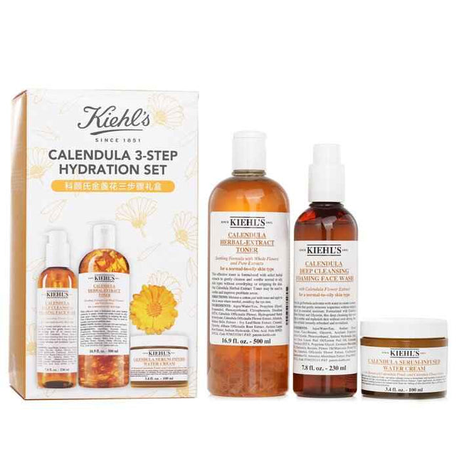 Calendula 3 Step Hydration Set: Face Wash 230ml + Toner 500ml + Water Cream 100ml - 3pcs