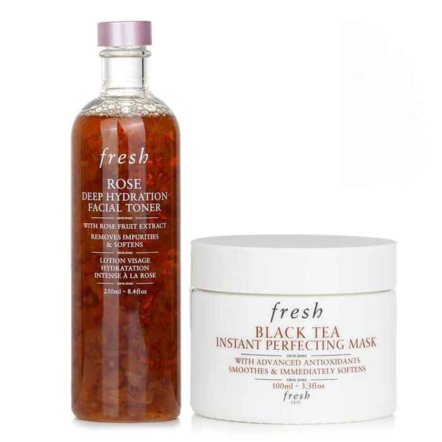 Fresh Black Tea Instant Perfecting Mask + Rose Deep Hydration Facial Toner - 2pcs