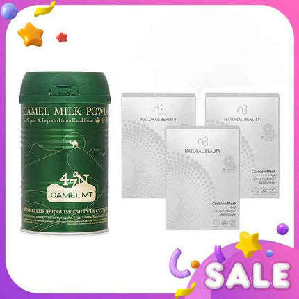 Camel Mt Camel Milk Powder + Natural Beauty R-pga Deep Hydration Moisturizing Cushion Mask X3 - 4pcs