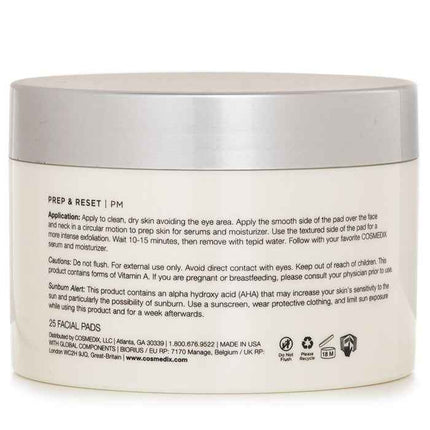 Prep & Reset Dual Sided Lactic Acid Exfoliating Facial Pads - 25 Pads