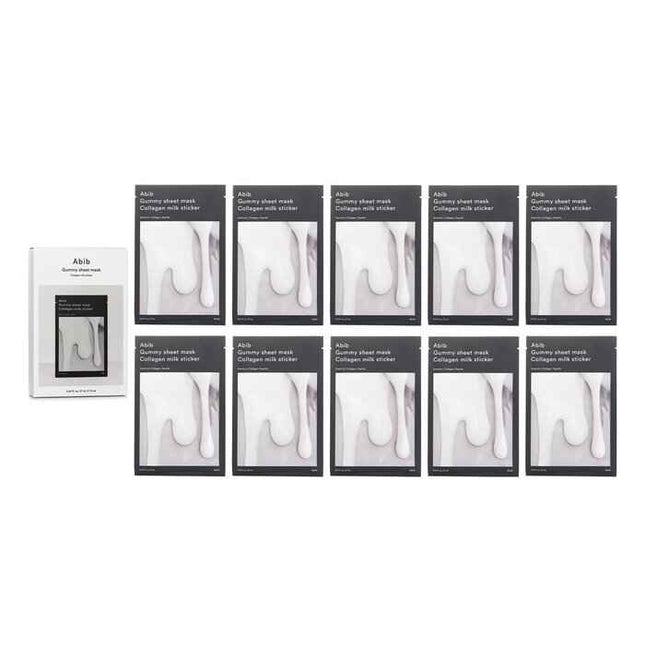 Gummy Sheet Mask Collagen Milk Sticker - 27ml x 10pcs