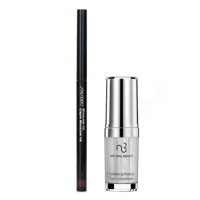 Shiseido Microliner Ink Eyeliner - # 03 Plum 0.08g X Natural Beauty Hydrating Radiant Eye Concentrate (exp Date: 02/2026) 15ml - 2pcs