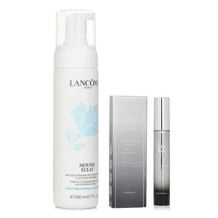 Lancome Mousse Eclat Express Clarifying Self-foaming Cleanser 200ml X Ottie Platinum Aura Roll Up Eye Cream 15ml - 2pcs